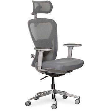 Крісло Mealux Q1 Air Fabric Grey Сітка-Тканина Сіра 600105 HF-Q1 F/G фото
