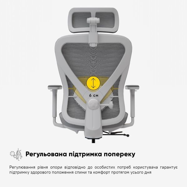 Крісло Mealux Q1 Air Fabric Grey Сітка-Тканина Сіра 600105 HF-Q1 F/G фото
