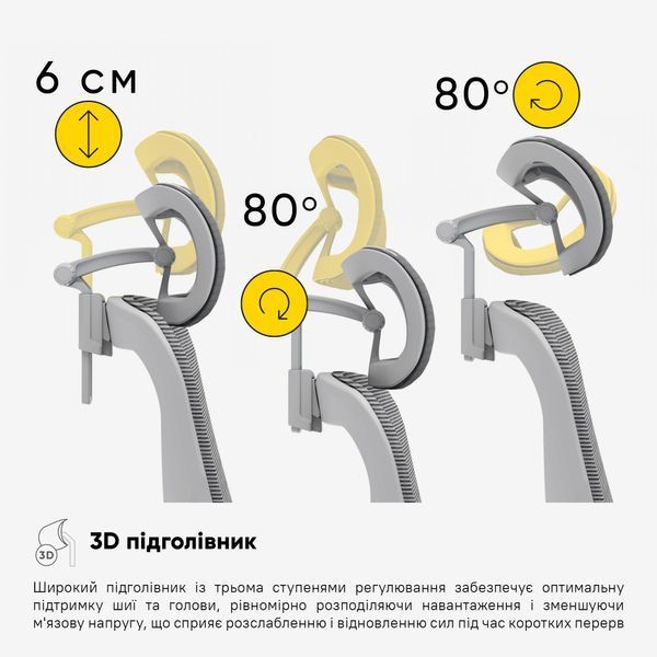 Крісло Mealux Q1 Air Fabric Grey Сітка-Тканина Сіра 600105 HF-Q1 F/G фото