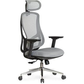 Крісло Mealux Flow Fabric Grey (HF-B30 F/G) Сітка-Тканина Сіра 600207 фото