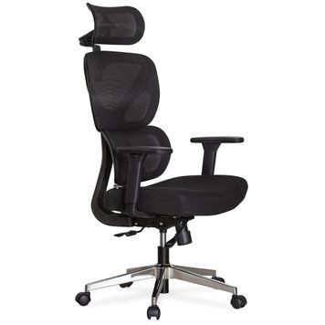 Крісло Mealux D1 Air Fabric Black Сітка-Тканина Чорна 600108 HF-D1 F/B фото