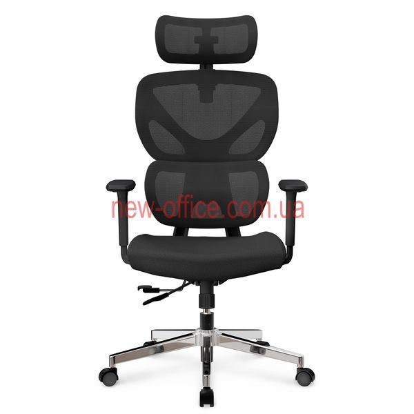 Крісло Mealux D1 Air Fabric Black Сітка-Тканина Чорна 600108 HF-D1 F/B фото