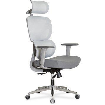 Крісло Mealux D1 Air Fabric Grey Сітка-Тканина Сіра 600109 HF-D1 F/G фото