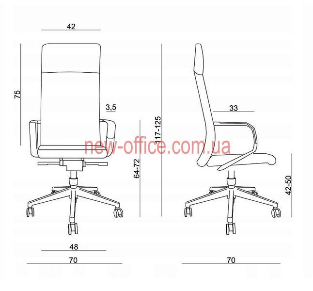 Крісло керівника VIP A1811-1 BL Шкіра Коричнева 100138 фото