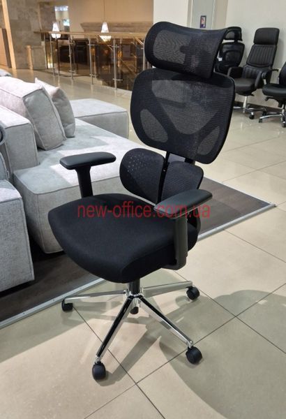 Крісло Mealux D1 Duo Air Fabric Black Сітка-Тканина Чорна 600114 HF-D1 Duo F/B фото