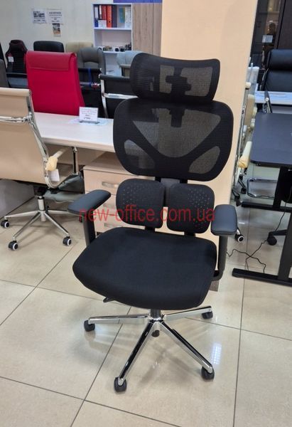 Крісло Mealux D1 Duo Air Fabric Black Сітка-Тканина Чорна 600114 HF-D1 Duo F/B фото