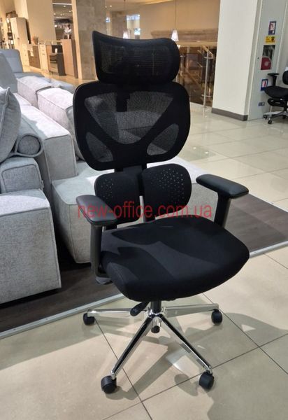 Крісло Mealux D1 Duo Air Fabric Black Сітка-Тканина Чорна 600114 HF-D1 Duo F/B фото