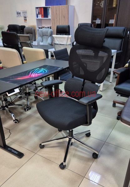 Крісло Mealux D1 Duo Air Fabric Black Сітка-Тканина Чорна 600114 HF-D1 Duo F/B фото