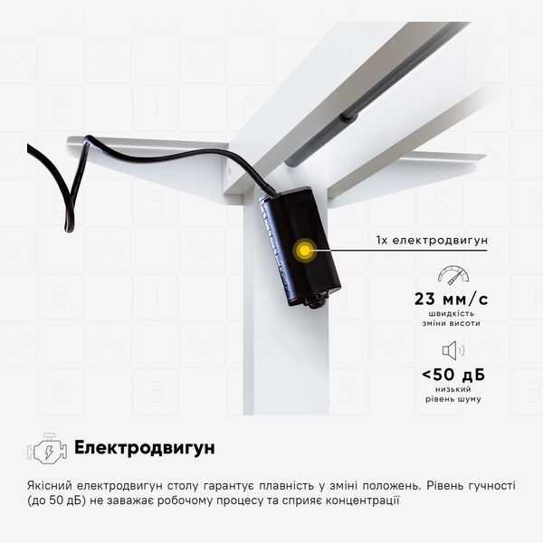 Стілз електрорегулюванням висоти Mealux PowerDesk Lite (1200*600) White 600200 EVO-201 Lite W/W фото