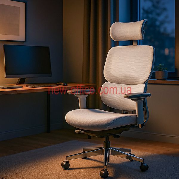 Крісло Mealux D2 Air Fabric Grey Сітка-Тканина Сіра 600118 HF-D2 F/G фото