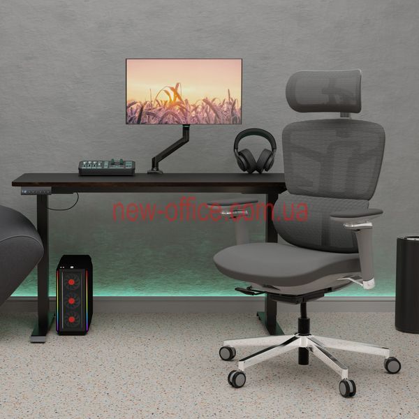 Крісло Mealux S4 Air Fabric Grey Сітка-Тканина Сіра 600128 HF-S4 F/G фото