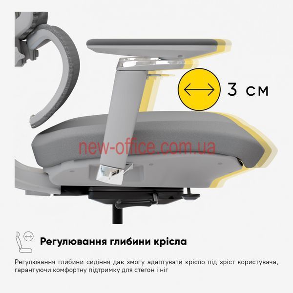 Крісло Mealux S4 Air Fabric Grey Сітка-Тканина Сіра 600128 HF-S4 F/G фото