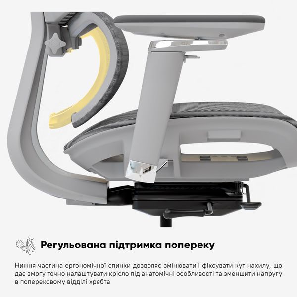 Крісло Mealux S4 Air Gray Сітка Сіра 600130 HF-S4 M/G  фото