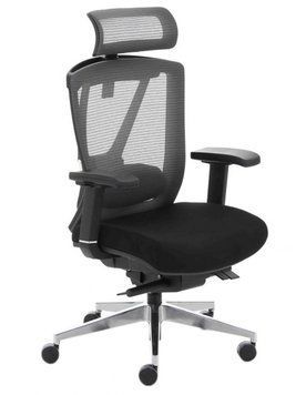 Крісло Ergo Chair 2 Black Сітка-Тканина Чорна 100022 фото