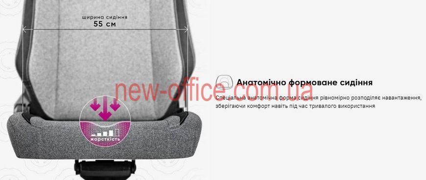 Крісло Cyberlux Ares Grey Тканина Сіра 600140 GM-405 G фото