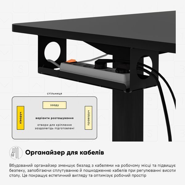 Стіл з електрорегулюванням висоти Mealux PowerDesk Lite (1200*600) Black 600200 EVO-201 Lite B/B фото
