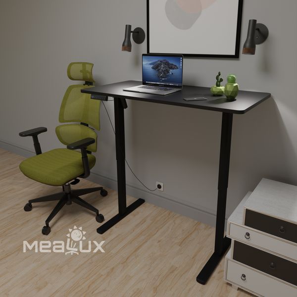 Стіл з електрорегулюванням висоти Mealux PowerDesk Lite (1200*600) Black 600200 EVO-201 Lite B/B фото