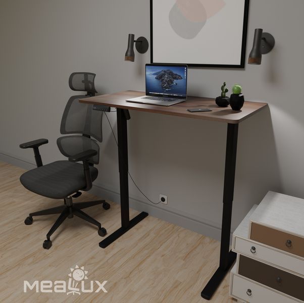 Стіл з електро регулюванням висоти Mealux PowerDesk Lite (1200*600) Walnut 600200 EVO-201 Lite Walnut/B фото Стіл з електро регулюванням висоти Mealux PowerDesk Lite (1200*600) Walnut 600200 EVO-201 Lite Walnut/B фото