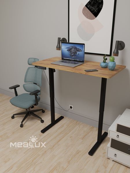 Стіл з електро регулюванням висоти Mealux PowerDesk Lite (1200*600) Mahogany 600200 EVO-201 Lite Mahogany/B фото