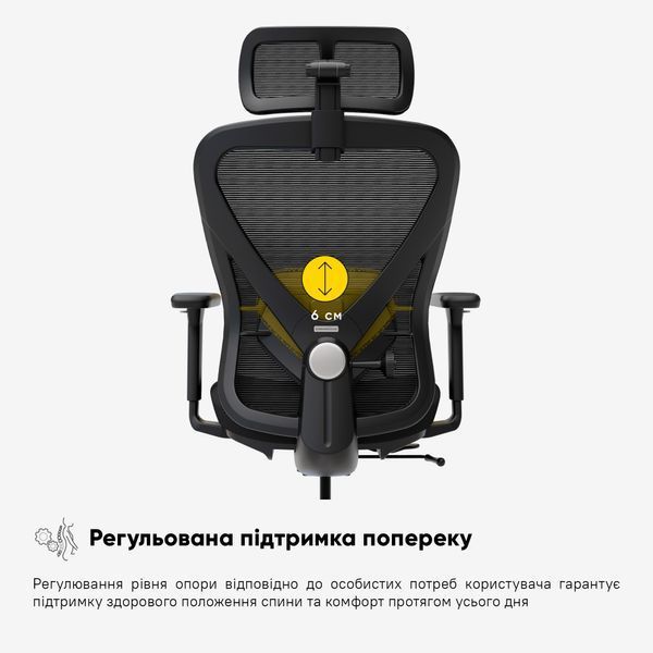 Крісло Mealux Q1 Air Fabric Black Сітка-Тканина Чорна 600104 HF-Q1 F/B фото