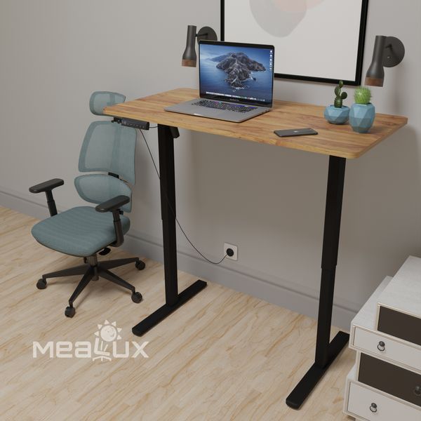 Стіл з електро регулюванням висоти Mealux PowerDesk Lite (1200*600) Mahogany 600200 EVO-201 Lite Mahogany/B фото