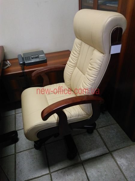 Крісло керівника VIP Мурано (Murano) Шкіра Бежева 300102 фото