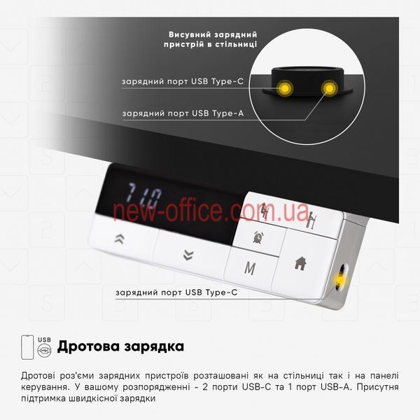 Стіл з електро регулюванням висоти Mealux PowerDesk Energy (1200*600) Black 600202 EVO-201 Energy B/B фото