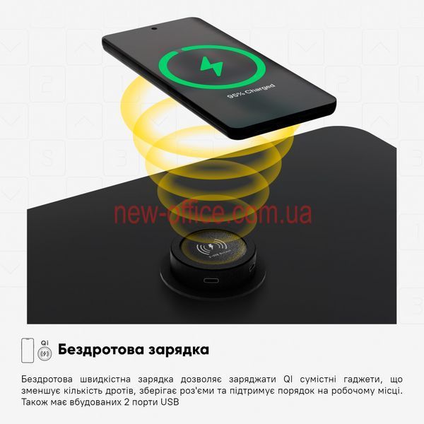 Стіл з електро регулюванням висоти Mealux PowerDesk Energy (1200*600) Black 600202 EVO-201 Energy B/B фото
