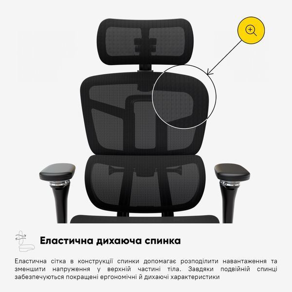 Крісло Mealux S4 Air Black Сітка Чорна 600129 HF-S4 M/B фото