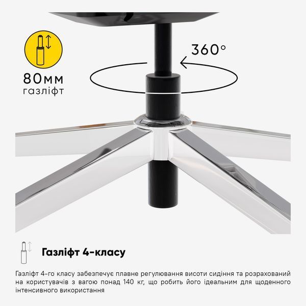 Крісло Mealux S4 Air Black Сітка Чорна 600129 HF-S4 M/B фото