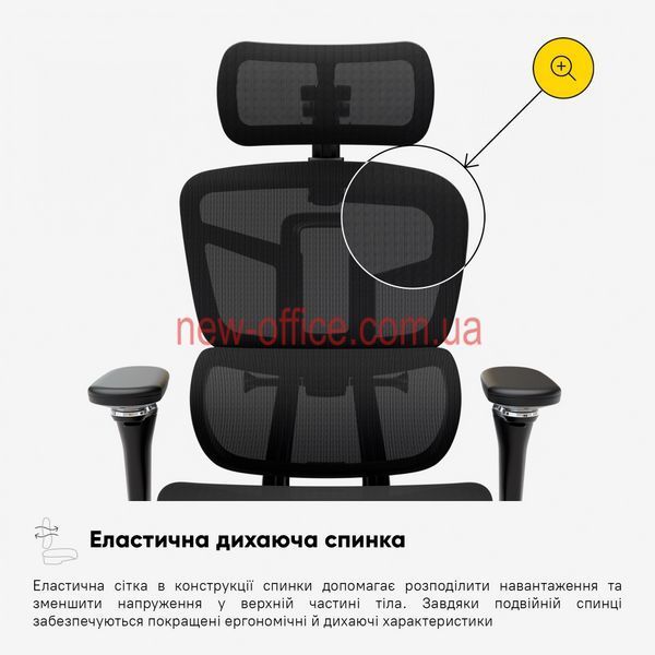 Крісло Mealux S4 Air Black Сітка Чорна 600129 HF-S4 M/B фото