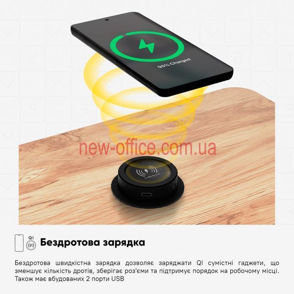 Стіл з електро регулюванням висоти Mealux PowerDesk Energy (1200*600) Mahogany 600202 EVO-201 Energy Mahogany/B фото