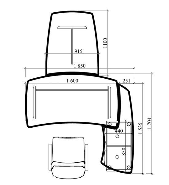 Стіл керівника з брифінгом Альянс МДФ 21/4AL (1850*2800*Н760) 800116 фото