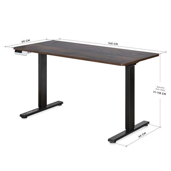 Стіл з електрорегулюванням висоти Mealux PowerDesk EVO-242 Duo (1400*600) Antique 600203 EVO-242 Duo Antique/B фото
