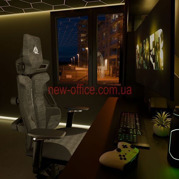 Крісло Cyberlux V10 Fabric Grey Тканина-Екошкіра Сіра 600138 GM-V10 FG фото