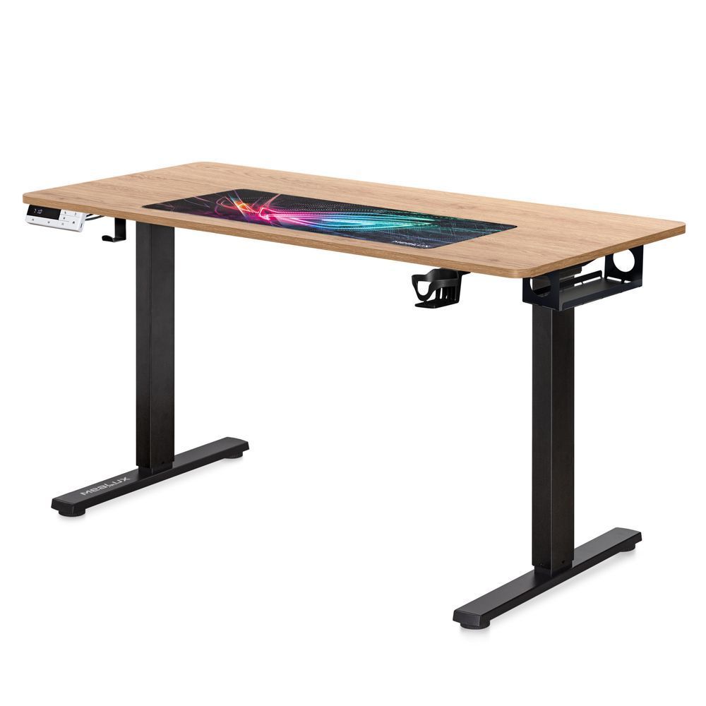 Стіл з електро регулюванням висоти Mealux PowerDesk EVO-242 Duo (1400*600) Mahogany 600203 EVO-242 Duo Mahogany/B фото