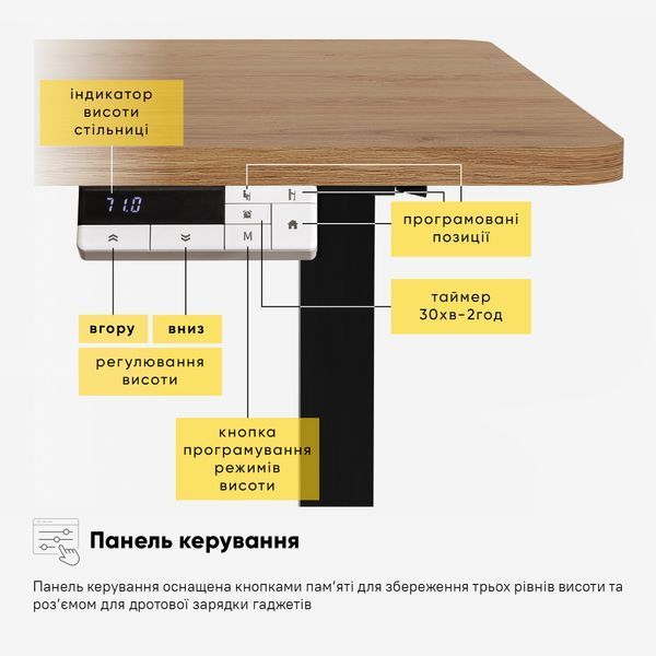 Стіл з електро регулюванням висоти Mealux PowerDesk EVO-242 Duo (1400*600) Mahogany 600203 EVO-242 Duo Mahogany/B фото