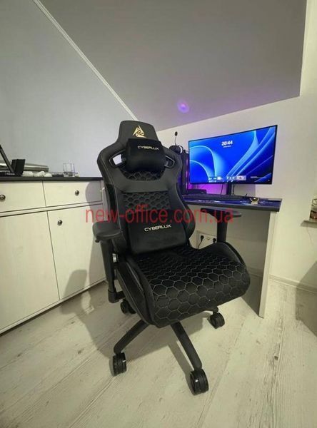 Крісло Cyberlux Apollo Black Тканина-Екошкіра Чорна 600131 GM-404 B фото