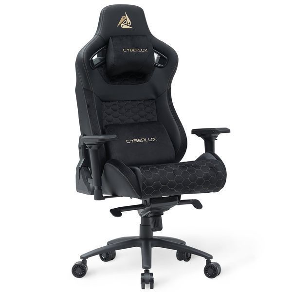 Крісло Cyberlux Apollo Black Тканина-Екошкіра Чорна 600131 GM-404 B фото Крісло Cyberlux Apollo Black Тканина-Екошкіра Чорна 600131 GM-404 B фото