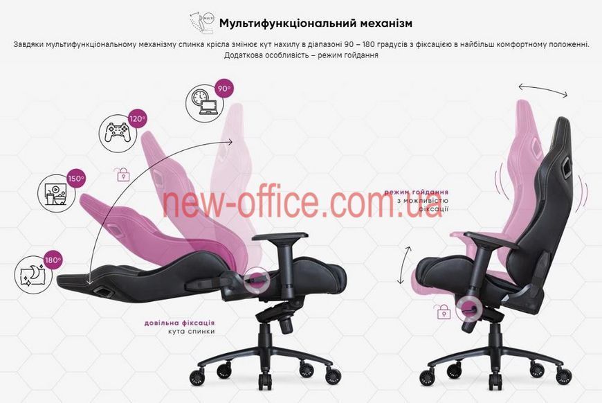 Крісло Cyberlux Apollo Black Тканина-Екошкіра Чорна 600131 GM-404 B фото