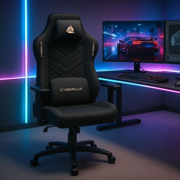 Крісло Cyberlux Poseidon Black Тканина-Екошкіра 600132 GM-415 B фото