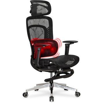 Крісло з масажем Mealux M10 Massage Сітка Чорна 600102 HF-M10 M/BB фото