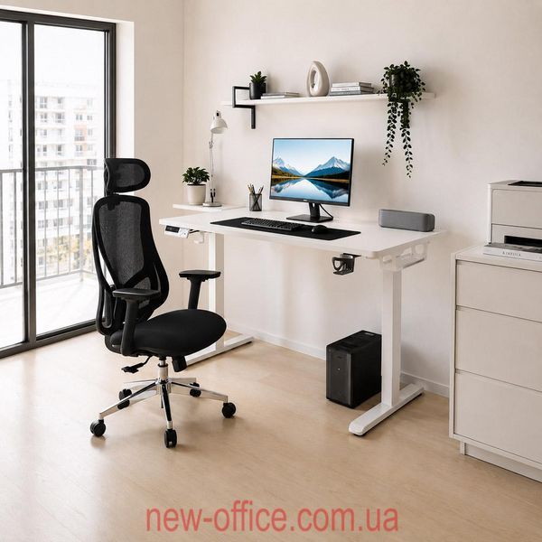 Крісло Mealux Flow Fabric Black (HF-B30 F/B) Сітка-Тканина Чорна 600206 фото