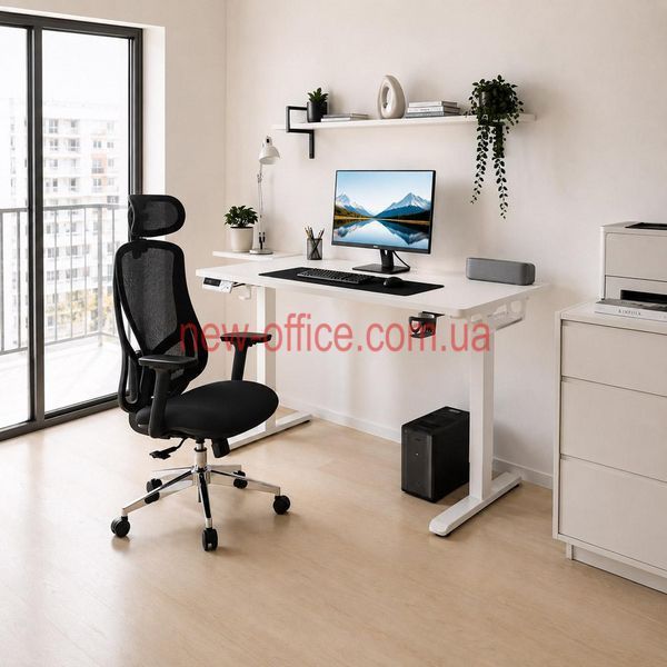 Крісло Mealux Flow Fabric Black (HF-B30 F/B) Сітка-Тканина Чорна 600206 фото