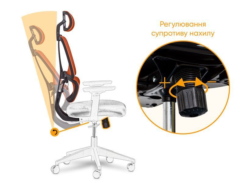 Крісло Mealux Leo Air Orange Сітка Помаранчева 600124 Y-543 KBY фото