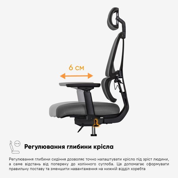 Крісло Mealux Leo Air Plus Dark Grey Сітка Сіра 600111 Y-546 KBG фото