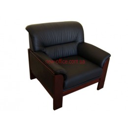 Кресло кожаное ELEGANT-1S черный (850х800хН810)