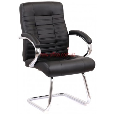 Крісло конференційне Атлант CF (Atlant) Chrome Екошкіра чорна 