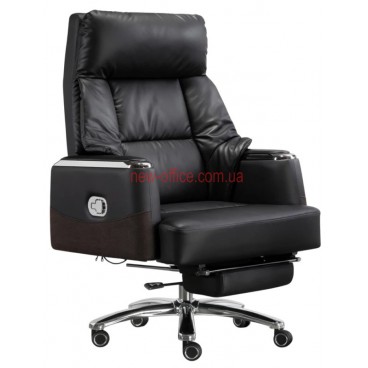 Крісло ВІП Осавул (Osavul) Black, Релакс, Шкіра натуральна чорна