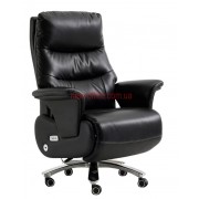 Крісло ВІП Отаман (Otaman) Black, Реклайнер, Шкіра натуральна чорна